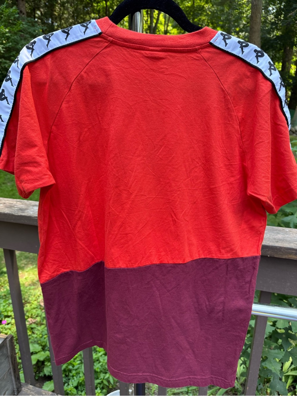 Kappa Red and Burgundy Block Short Sleeve Logo Tee - Picture 3 of 3